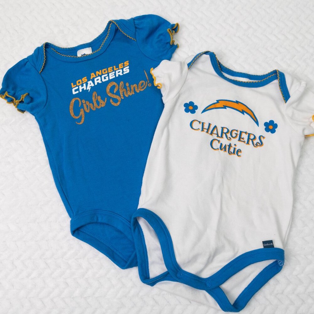 NFL Team Apparel LA Chargers short sleeve onesies (set of 2)